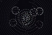 Orbital Dots — a grid of glowing dots on a dark violet field